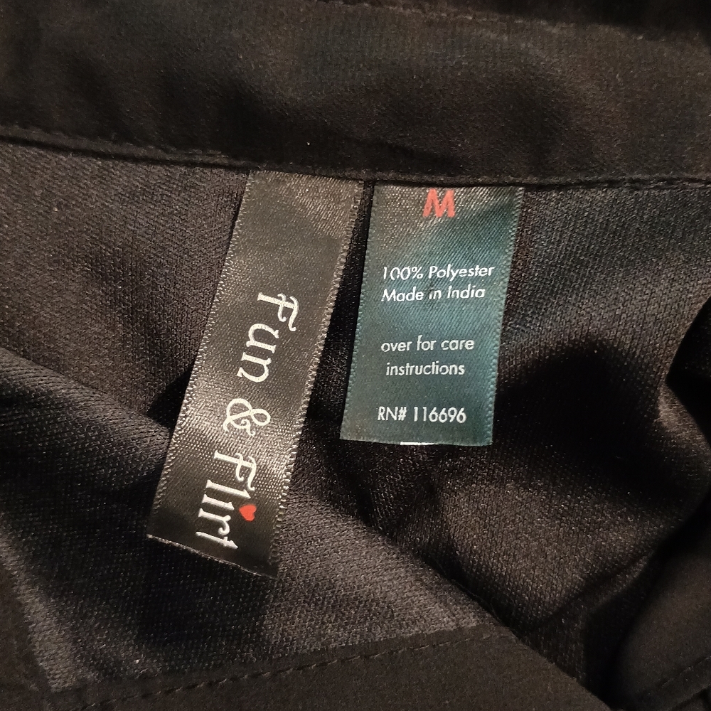 Fun and Flirt Black Sleeveless Sheer Button Down Hi-low Dress Size Medium - Picture 6 of 11